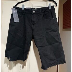 ZLZ Denim Black Distressed Denim Jean Shorts